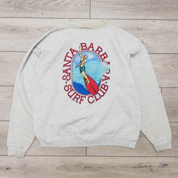 Rare True Vintage 90's Santa Barbara Surf Club Member California Sweatshirt - Picture 2 of 8